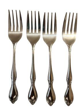 Oneida Silver Strathmore Stainless Steel Salad Forks Set Of 4 Discontinued Gloss